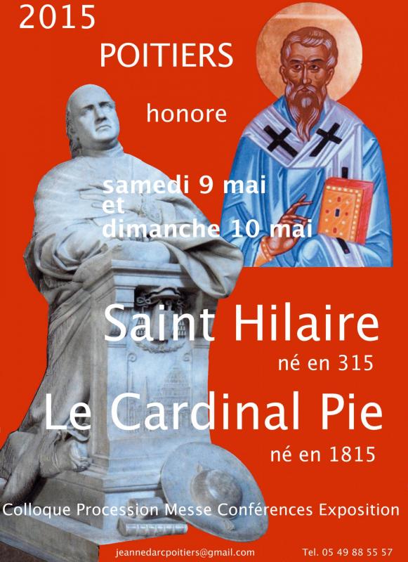 Reduite st hilaire et le cardinal pavec texte recto fond rouge